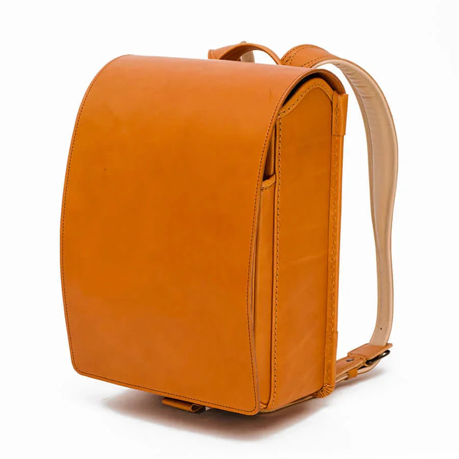 Premium Adults Randoseru by Murase Kabanko – classic Japanese randoseru backpack in tan leather with sturdy construction