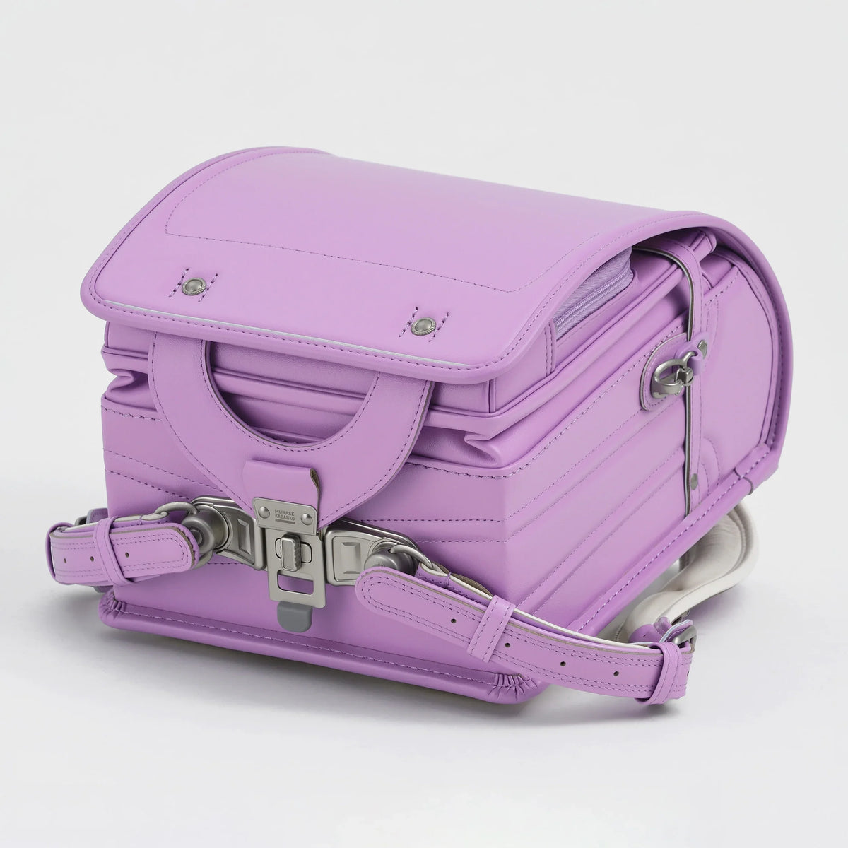 Bolca Randoseru by Murase Kabanko – lilac Japanese randoseru backpack with silver hardware on white background