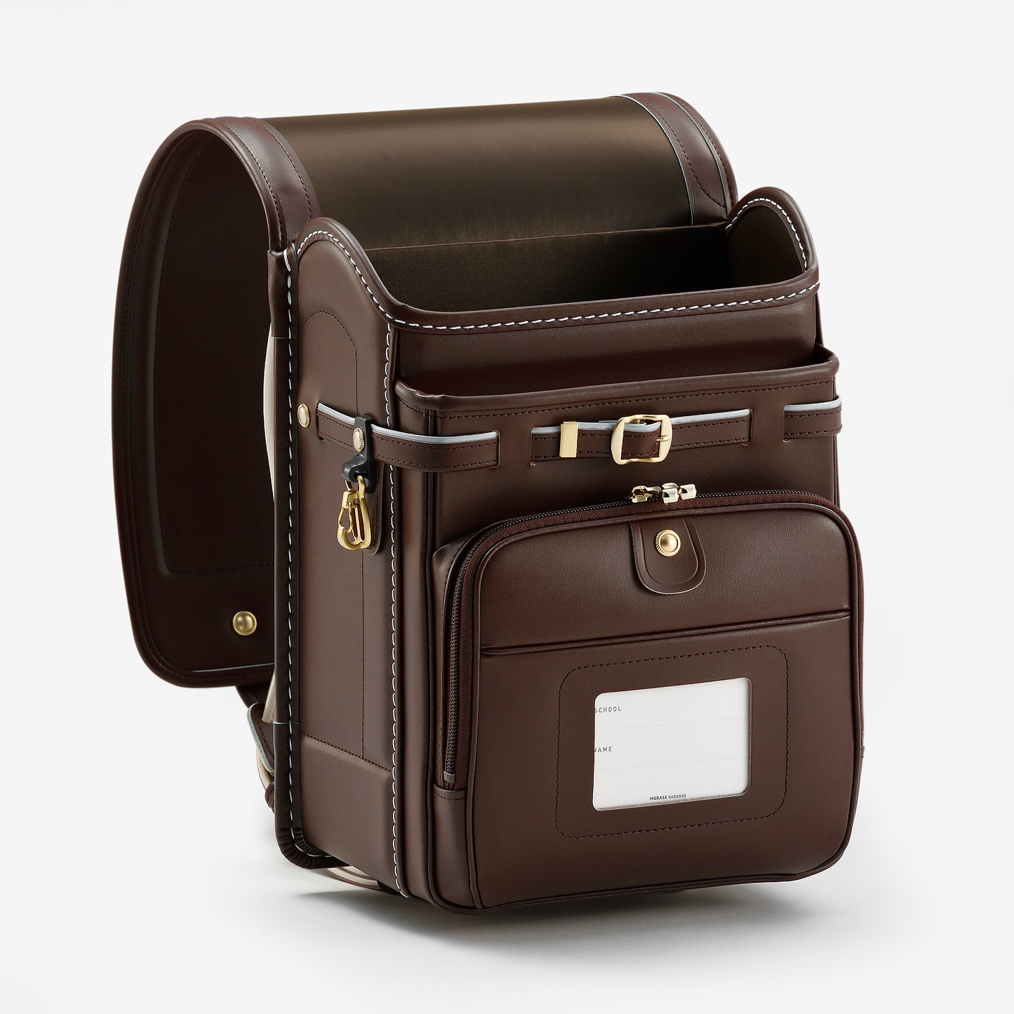 高級軟牛皮Randoseru Takumi - 黑色 - Murase Kabanko 