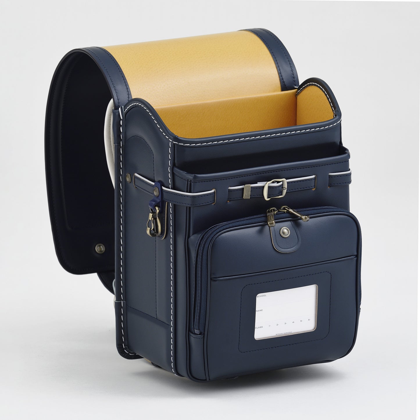 高級軟牛皮Randoseru Takumi - 黑色 - Murase Kabanko 