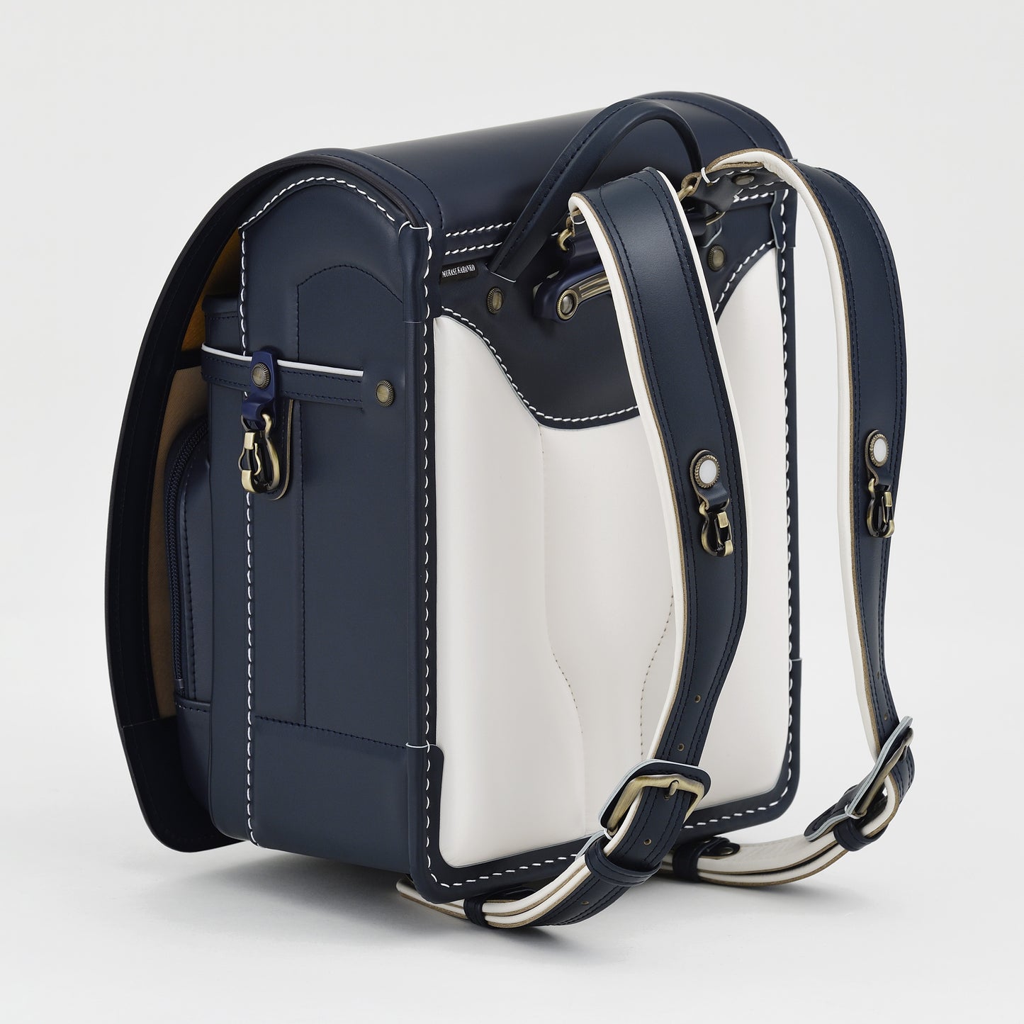 高級軟牛皮Randoseru Takumi - 黑色 - Murase Kabanko 