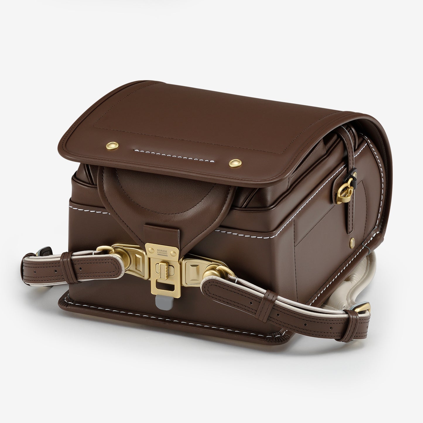 高級軟牛皮Randoseru Takumi - 黑色 - Murase Kabanko 